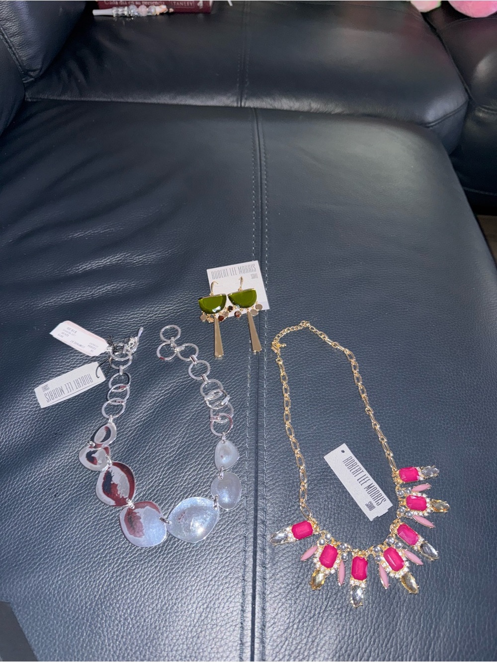 Robert Lee Morris Pink and Gold Statement Necklace